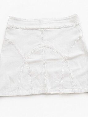 Contrast White A-Line Mini Skirt Women's Size 16P Casual Stretch Summer
